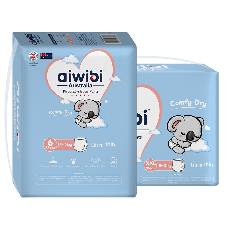 Aiwibi Comfy Dry Baby Pants, Size XXL, 36Pcs