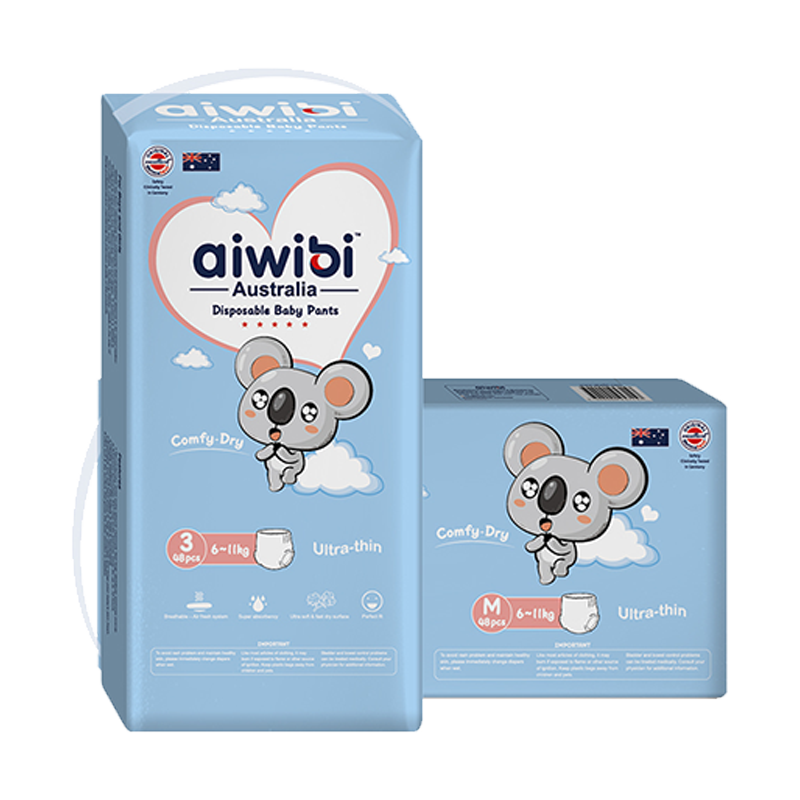 Aiwibi Comfy Dry Baby Pants, Size M, 48Pcs