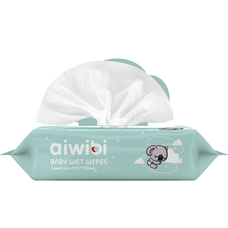 (CARTON DEAL 12 PACKS!) Aiwibi Gentle Soft Baby Wet Wipes, 80Pcs, Natural Tea Tree Scent, Koala Lid, 200mm*150mm