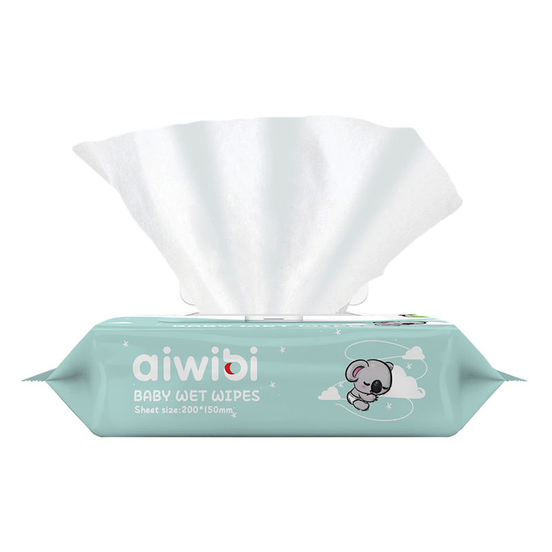 (CARTON DEAL 12 PACKS!) Aiwibi Gentle Soft Baby Wet Wipes, 80Pcs, Natural Tea Tree Scent, Regular Lid, 200mm*150mm