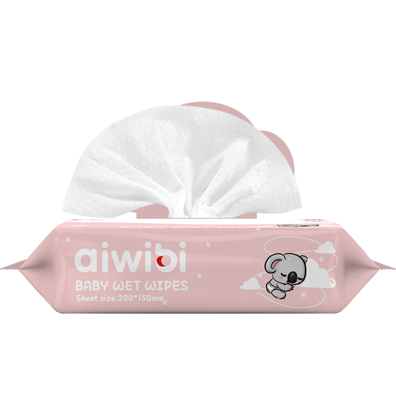 (CARTON DEAL 12 PACKS!) Aiwibi Gentle Soft Baby Wet Wipes, 80Pcs, Strawberry Scent, Koala Lid, 200mm*150mm